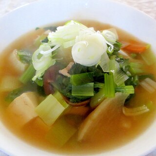 小松菜とねぎの具沢山和風スープ